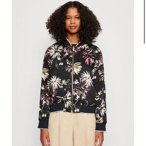 Reversible Scotch & Soda Bomber Jacket with Textured Floral Design